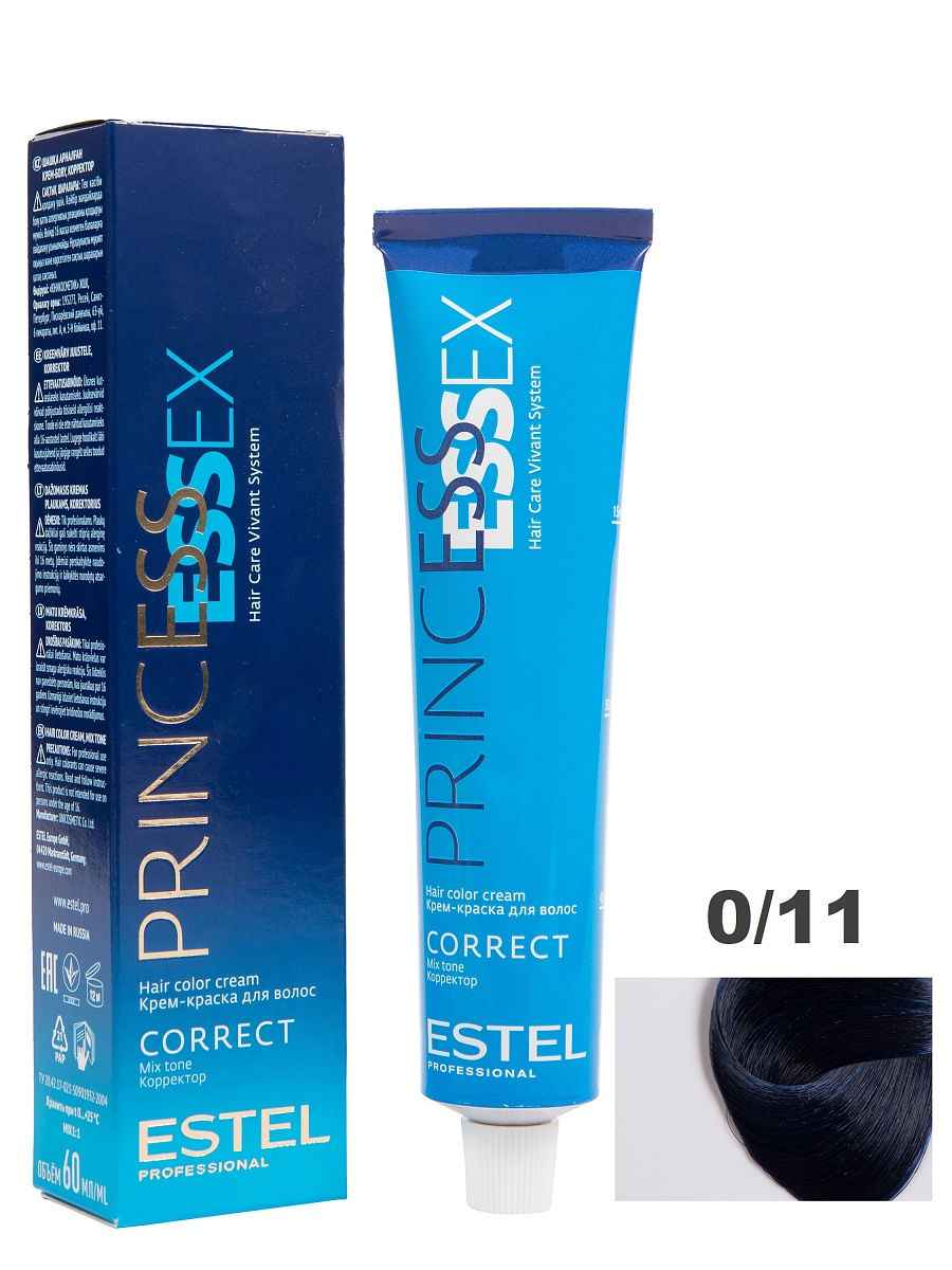 Estel, Princess Essex 0/11 Крем-краска для волос синий корректор, 60мл