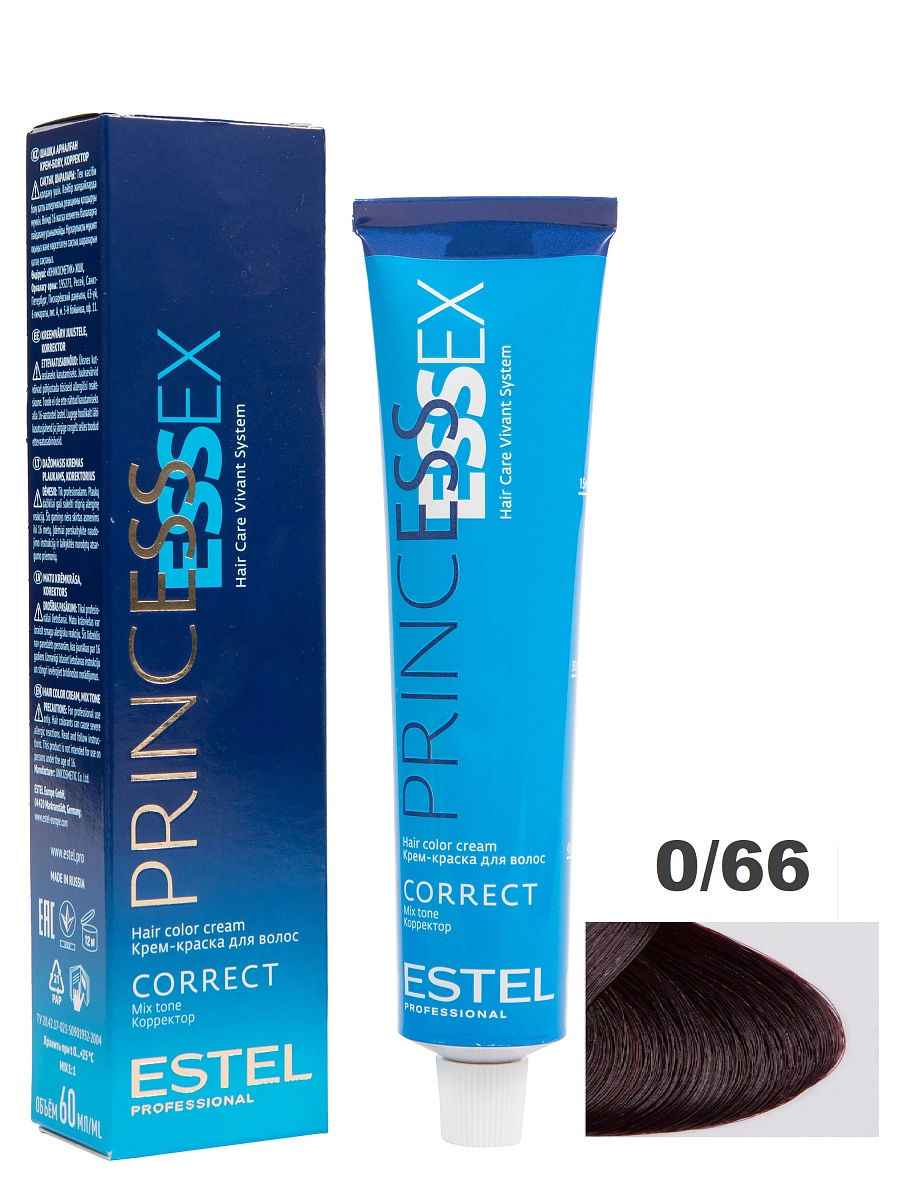 Estel, Princess Essex 0/66 Крем-краска для волос фиолетовый корректор, 60мл
