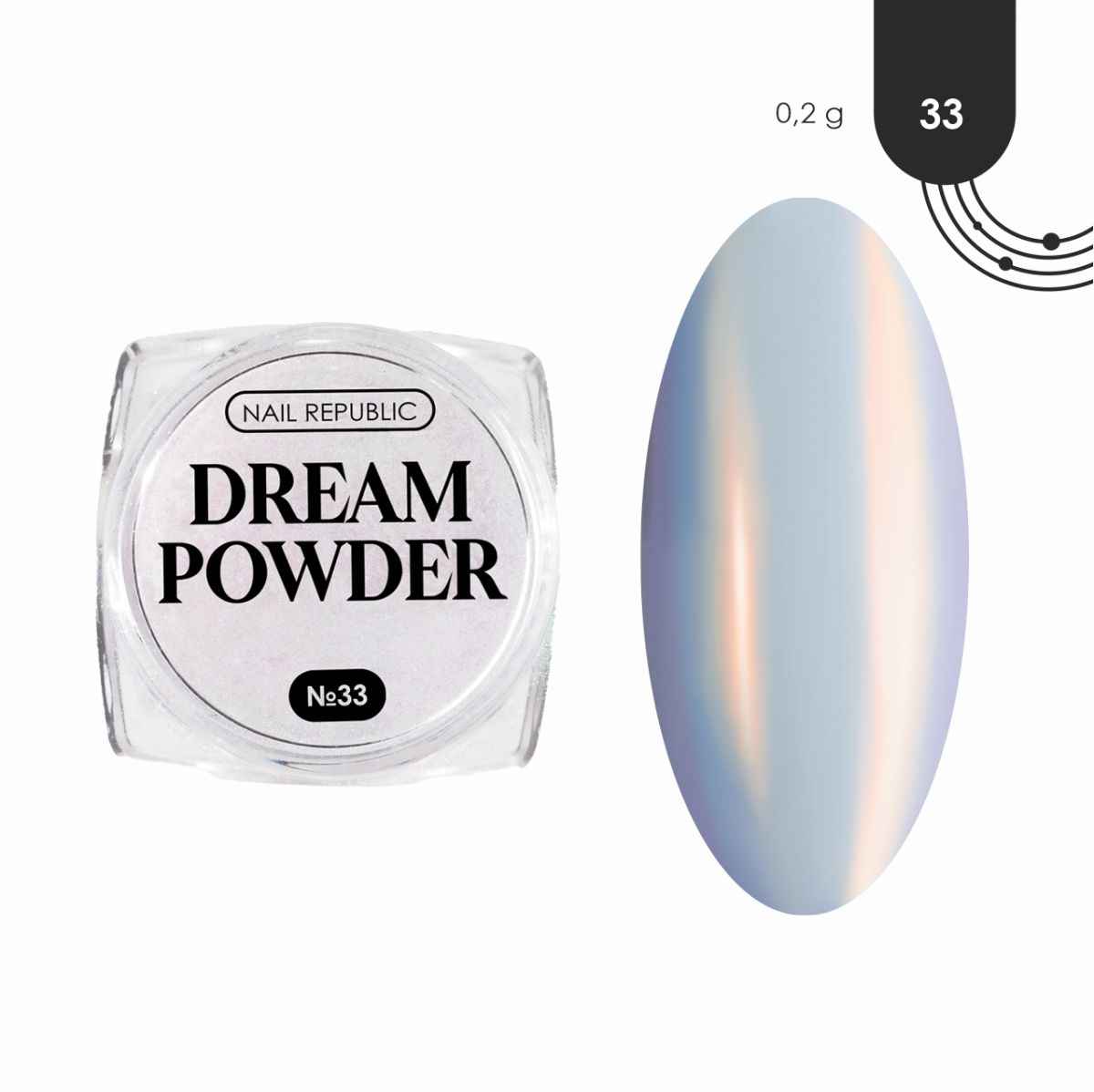 Nail Republic, Втирка жемчужная Dream powder №33, 0.2гр