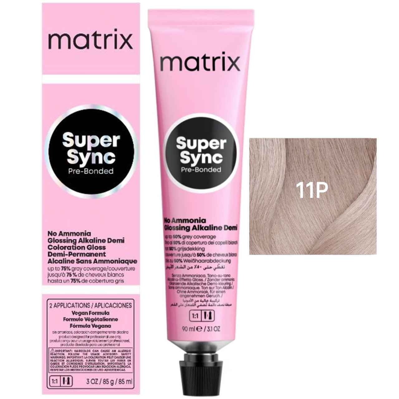 MATRIX, Super Sync окрашивание без аммиака 11P Ультра светлый блондин Жемчужный, 90мл