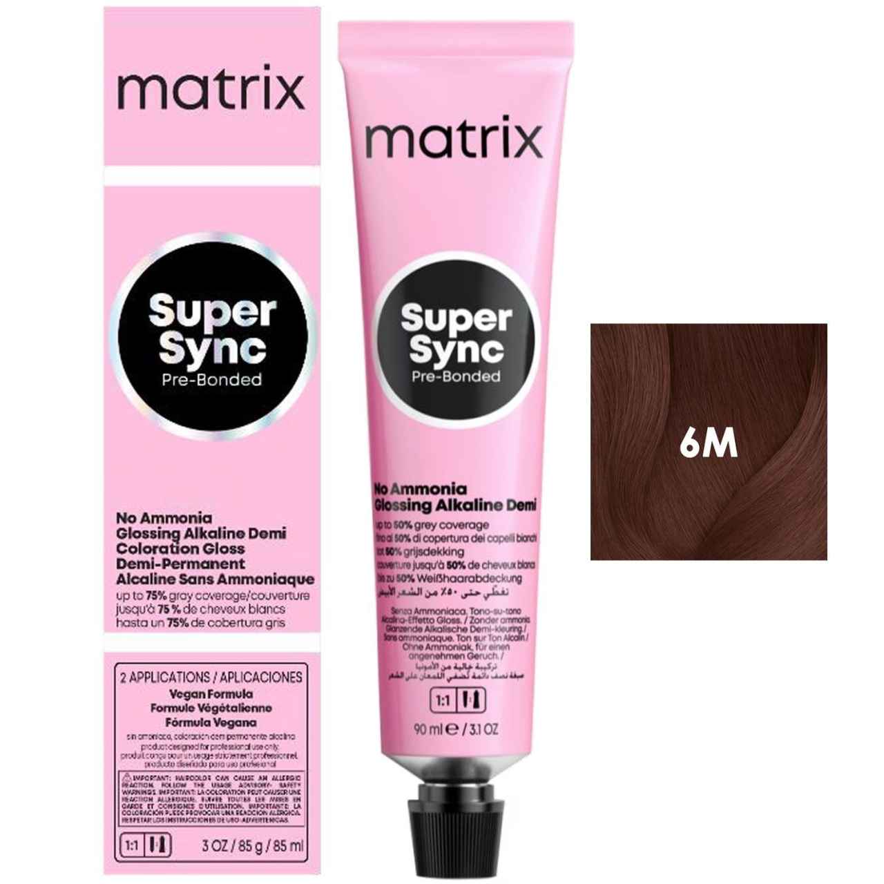 MATRIX, Super Sync окрашивание без аммиака 6M Темный блондин мокка, 90мл